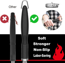 Load image into Gallery viewer, GRILLART Grill Brush and Scraper - Extra Strong BBQ Cleaner Accessories - Safe Wire Bristles 18" Stainless Steel Barbecue Triple Scrubber Cleaning Brush for Gas/Charcoal Grilling Grates, Wizard Tool, BR-8115