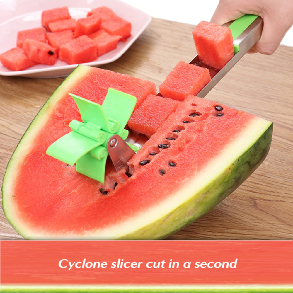 Watermelon Slicer Stainless Steel Watermelon Cubes Windmill Cutter