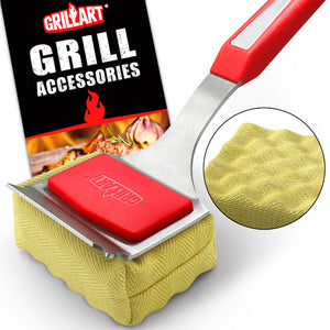 NEW ARRIVAL. GRILLART Grill Brush Bristle Free Steam Cleaning Brush. [Rescue-Upgraded] Unique Seamless-Fitting Scraper Tools for Cast Iron/Stainless-Steel Grates