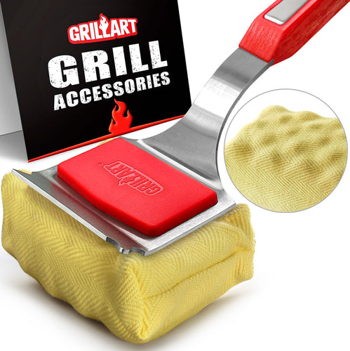NEW ARRIVAL. GRILLART SteamWizards Grill Brush Bristle Free Steam Cleaning Brush. [Rescue-Upgraded] Unique Seamless-Fitting Scraper Tools for Cast Iron/Stainless-Steel Grates
