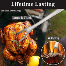 Load image into Gallery viewer, GRILLART BBQ Tools Grill Tools Set -18Inch Grilling Tools BBQ Set - Grill Accessories w/BBQ Tongs, Spatula, Fork, Brush- Stainless Grill Kit Grilling Set - Gift Ideas BBQ Accessories Gifts for Men Dad