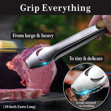 Load image into Gallery viewer, GRILLART BBQ Tools Grill Tools Set -18Inch Grilling Tools BBQ Set - Grill Accessories w/BBQ Tongs, Spatula, Fork, Brush- Stainless Grill Kit Grilling Set - Gift Ideas BBQ Accessories Gifts for Men Dad