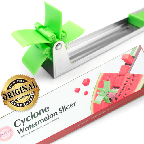 Watermelon Windmill Cutter Slicer [Original] - Weetiee Auto Stainless Steel Melon Cuber Knife - Fun Fruit Vegetable Salad Quickly Cut Tool, Best Gift For Girls Mom Friends, Must Have Kitchen Gadget