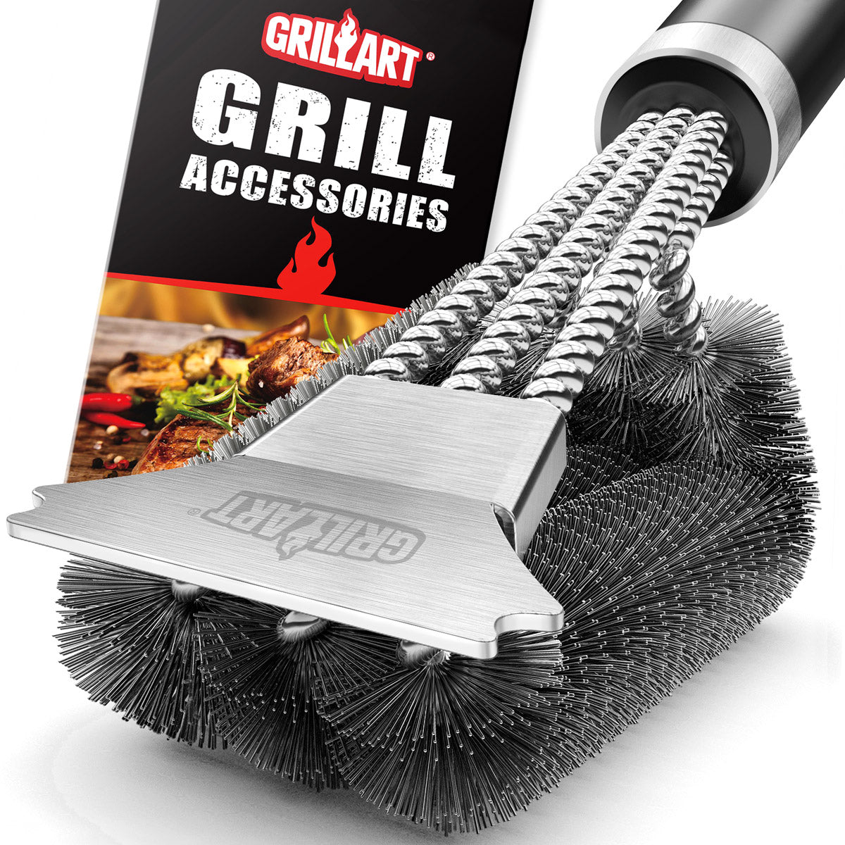 Three-Sided Steel Wire BBQ Grill Brush