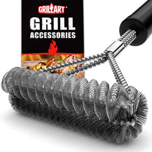 Load image into Gallery viewer, GRILLART Grill Brush Bristle Free &amp; Wire Combined BBQ Brush - Safe &amp; Efficient Grill Cleaning Brush- 17&quot; Grill Cleaner Brush for Gas/Porcelain/Charbroil Grates - Perfect BBQ Accessories Gifts for Men