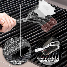 Load image into Gallery viewer, Grill Brush and Scraper Bristle Free – Safe BBQ Brush for Grill – 18&#39;&#39; Stainless Grill Grate Cleaner - Safe Grill Accessories for Porcelain/Weber Gas/Charcoal Grill – Gifts for Grill Wizard