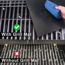 Load image into Gallery viewer, GRILLART BBQ Grill Mat - 100% Non-Stick 600 Degree Heavy Duty Mats (Set of 2) - Reusable, Easy to Clean Barbecue Grilling Accessories - Works on Electric Grill Gas Charcoal BBQ