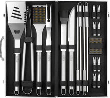Load image into Gallery viewer, GRILLART BBQ Grill Utensil Tools Set Reinforced BBQ Tongs 19-Piece Stainless-Steel Barbecue Grilling Accessories with Aluminum Storage Case -Complete Outdoor Grill Kit for Dad, Birthday Gift for Man