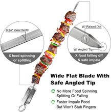 Load image into Gallery viewer, GRILLART Kabob Skewers for Grilling – Metal Skewers for Kabobs with Slider – Flat BBQ Skewers Stainless Steel – 17” Shish Kabob Grill Skewers &amp; Ideal Kabob Sticks for Meat Shrimp Chicken Veggie(10PCS)