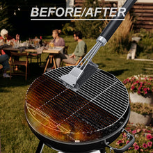 Load image into Gallery viewer, Weetiee Life Grill Brush and Scraper,2 Pack BBQ Grill Cleaning Brush 18" Stainless Steel Wire Bristle BBQ Grill Cleaner Brush Scraper Accessories for Gas Grill Weber Charcoal Porcelain Ceramic Iron Grill