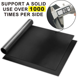 GRILLART BBQ Grill Mat - 100% Non-Stick 600 Degree Heavy Duty Mats (Set of 2) - Reusable, Easy to Clean Barbecue Grilling Accessories - Works on Electric Grill Gas Charcoal BBQ
