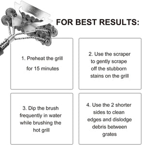 GRILLART Grill Brush and Scraper Bristle Free, 17-Inch Grill Cleaning Brush, Stainless Steel