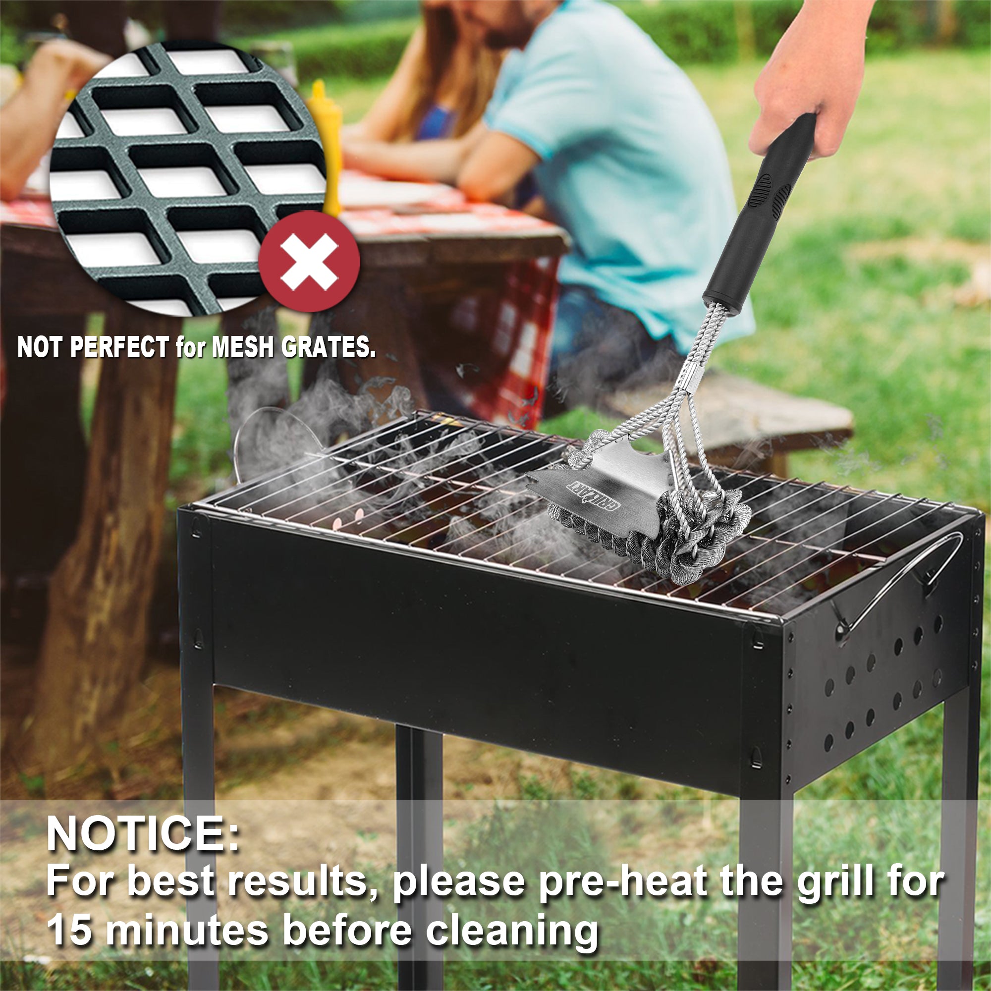 Grill brush for porcelain grates sales