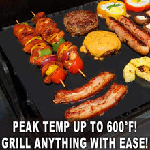 Load image into Gallery viewer, GRILLART BBQ Grill Mat - 100% Non-Stick 600 Degree Heavy Duty Mats (Set of 2) - Reusable, Easy to Clean Barbecue Grilling Accessories - Works on Electric Grill Gas Charcoal BBQ