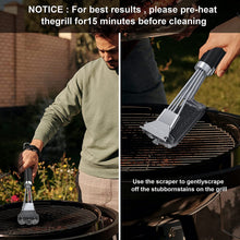 Load image into Gallery viewer, Weetiee Life Grill Brush and Scraper,2 Pack BBQ Grill Cleaning Brush 18" Stainless Steel Wire Bristle BBQ Grill Cleaner Brush Scraper Accessories for Gas Grill Weber Charcoal Porcelain Ceramic Iron Grill