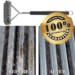 GRILLART Grill Brush Bristle Free & Wire Combined BBQ Brush - Safe & Efficient Grill Cleaning Brush- 17" Grill Cleaner Brush for Gas/Porcelain/Charbroil Grates - Perfect BBQ Accessories Gifts for Men
