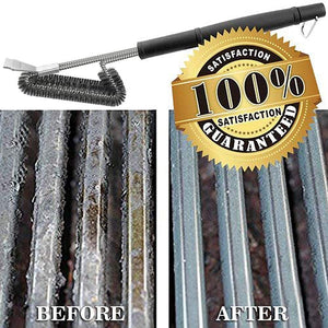 GRILLART Grill Brush and Scraper Best BBQ Brush for Grill, Safe 18" Stainless Steel Woven Wire 3 in 1 Bristles Grill Cleaning Brush, BR-4516