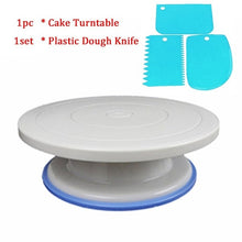 Load image into Gallery viewer, Weetiee Plastic Cake Turntable Rotating Cake Plastic Dough Knife Decorating 10 Inch Cream Cakes Stand Cake Rotary Table Hot Sal