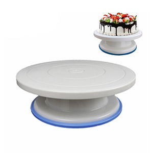 Weetiee Plastic Cake Turntable Rotating Cake Plastic Dough Knife Decorating 10 Inch Cream Cakes Stand Cake Rotary Table Hot Sal
