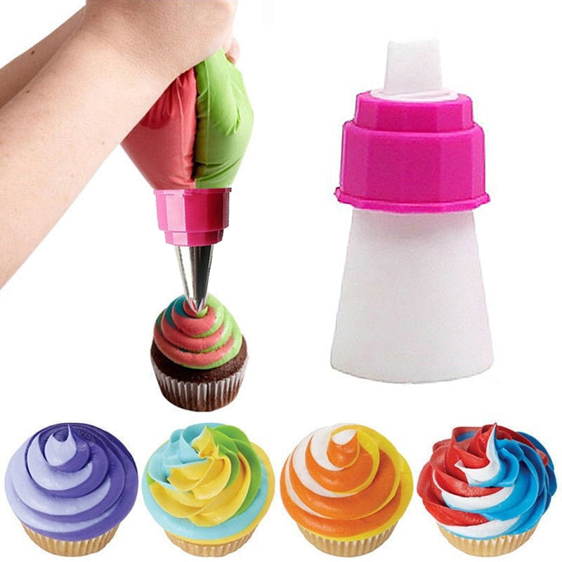 Weetiee 1Pc Icing Piping Bag Nozzle Converter Tri color Cream Coupler GRILLART U.S. by Weetiee