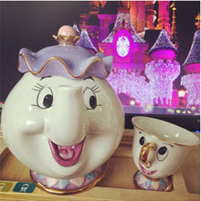 Load image into Gallery viewer, Weetiee Cartoon Beauty And The Beast Teapot Mug Mrs Potts Chip Tea Pot Cup Cogsworth Ceramics One Set Lovely Cute Creative Xmas Gift