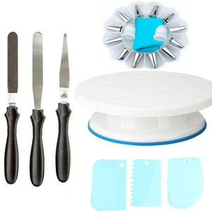 Weetiee 10 inch High quality Cake Stand Craft Turntable Set Platform Cupcake Rotating Plate Revolving Cake Baking Decorating Tools
