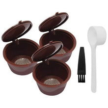 Load image into Gallery viewer, Weetiee 3 Pcs Reusable Coffee Capsule Filter Cup for Nescafe Dolce Gusto Refillable Caps Spoon Brush Filter Baskets Pod Soft Taste Sweet