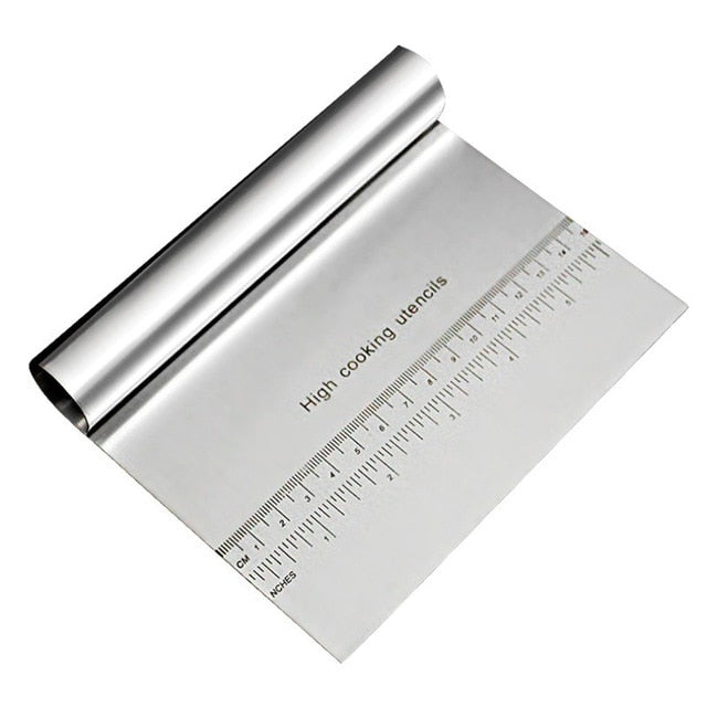 Weetiee Stainless Steel Pizza Dough Scraper Cutter Fondant Cake Decoration Tools Kitchen Accessories Baking Pastry Spatulas Cutters