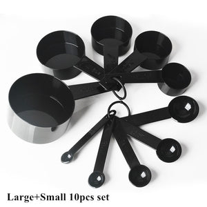 Weetiee 10pcs/set Kitchen Measuring Spoons Teaspoon Coffee Sugar Scoop Cake Baking Flour Measuring Cups Kitchen Cooking Tools Home Usage