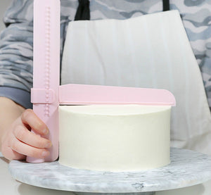 Weetiee Cake Scraper Smoother Adjustable Fondant Spatulas Cake Edge Smoother Cream Decorating DIY Bakeware Tableware Kitchen Cake Tool