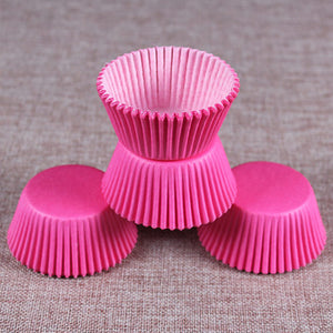Weetiee 100pcs/set Colorful Paper Cake Cup Paper Cupcake Liner Baking Muffin Box Cup Case Party Tray Cake Mold Pastry Decorating Tools