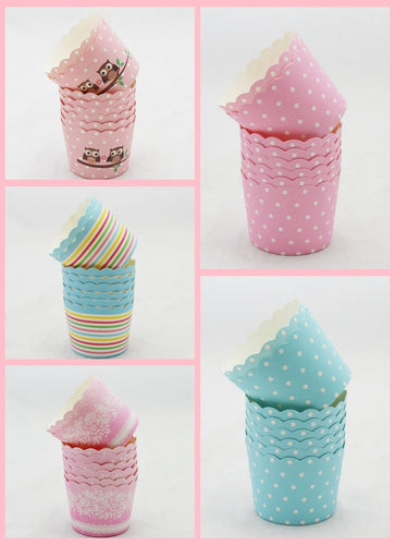 Weetiee 50Pcs Colorful Paper Cake Cup Oven Baking Tools Tray Liners Baking Cup Muffin Kitchen Cupcake Cases