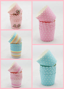 Weetiee 50Pcs Colorful Paper Cake Cup Oven Baking Tools Tray Liners Baking Cup Muffin Kitchen Cupcake Cases