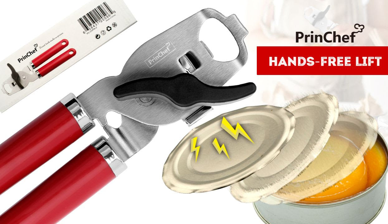 Can Opener with Magnet lifter, Manual-Efficient Smooth Edge Safe