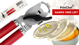 Can Opener with Magnet lifter, Manual-Efficient Smooth Edge Safe Blade Cover - Never Rust Stainless Steel 4in1 Opener for Beer/Paint Can/Tin/Bottle - Nonslip Ergonomic Handlefor Seniors with Arthritis